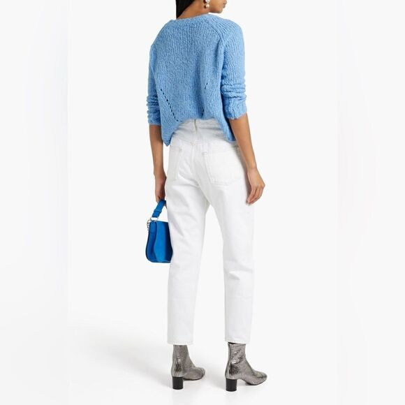 ISABEL MARANT ÉTOILE Brushed Alpaca pointelle-knit sweater in sky blue - Picture 4 of 11